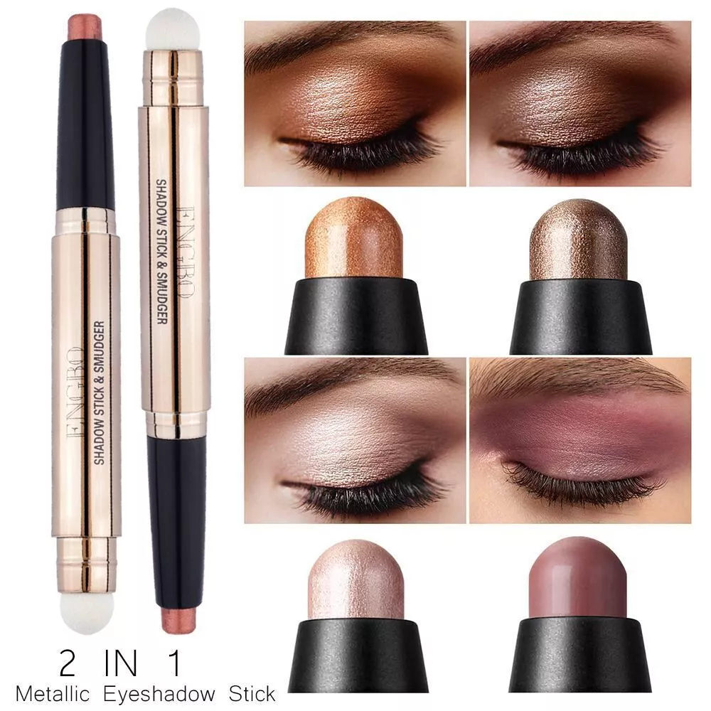Double head Cream Eye Shadow Pen Eyeshadow Pencil Shimmer Eyeshadow Stick US