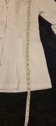 Landau Womens White Button-Front Lab Coat Medical or Makeup Technician Size 12 - Picture 11 of 12