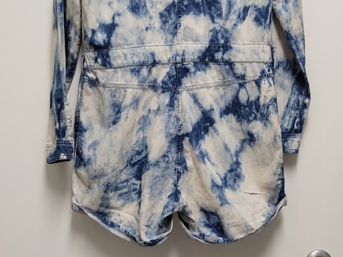 Mebon Womens Romper Shorts Denim Large by Machine Jeans Soft Tie Dye - Picture 12 of 20