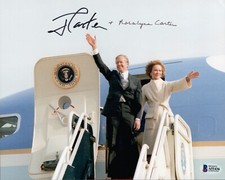 JIMMY & ROSALYNN CARTER Signed PRESIDENT 8x10 Photo Autograph BECKETT LOA Letter