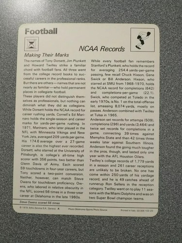 BERT JONES COLTS STEVE OWENS HEISMAN SIGNED AUTOGRAPHED SPORTSCASTER CARDS - Picture 5 of 5