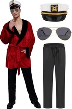 Men's Velvet Socialite Robe Jacket, Sunglasses, Pants (NO HAT)