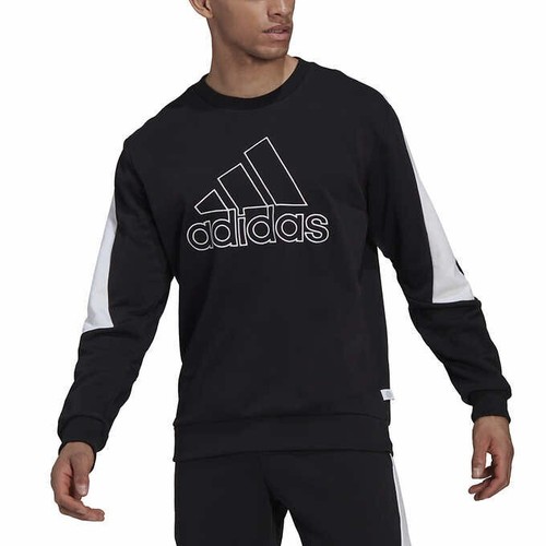 Adidas Men's Crewneck Sweatshirt 2 Pack Bundle (1) Black + (1) Gray - Picture 5 of 8
