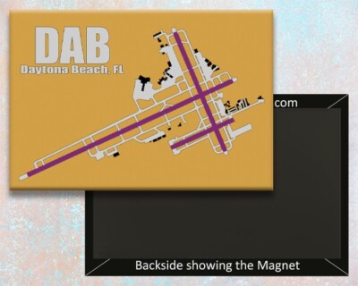 DAB Daytona Int'l Airport Diagram Handmade 3.25'' x 2.25'' Fridge Magnet (MM10045)