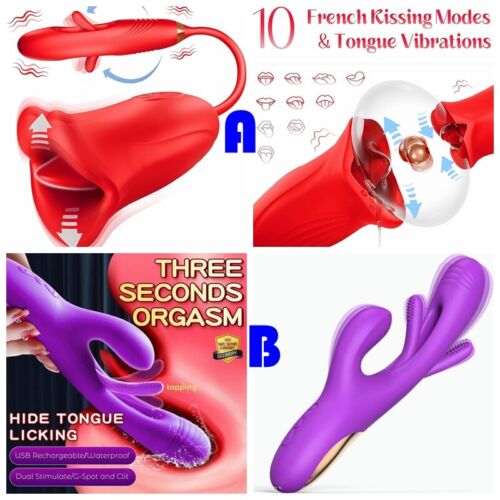 Rechargeable Patting Rabbit Vibrator Dildo G-spot Massager Sex Toys For Women US