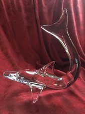 FLAWLESS Exceptional Crystal DAUM France DOLPHIN WHALE SHARK PORPOISE Sculpture