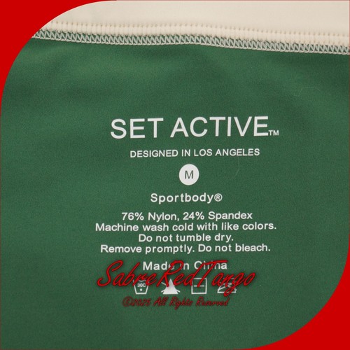 EUC SET ACTIVE SPORTBODY SPORT BRA SKORT YOGA FITNESS GREEN IVORY MEDIUM - Picture 6 of 6