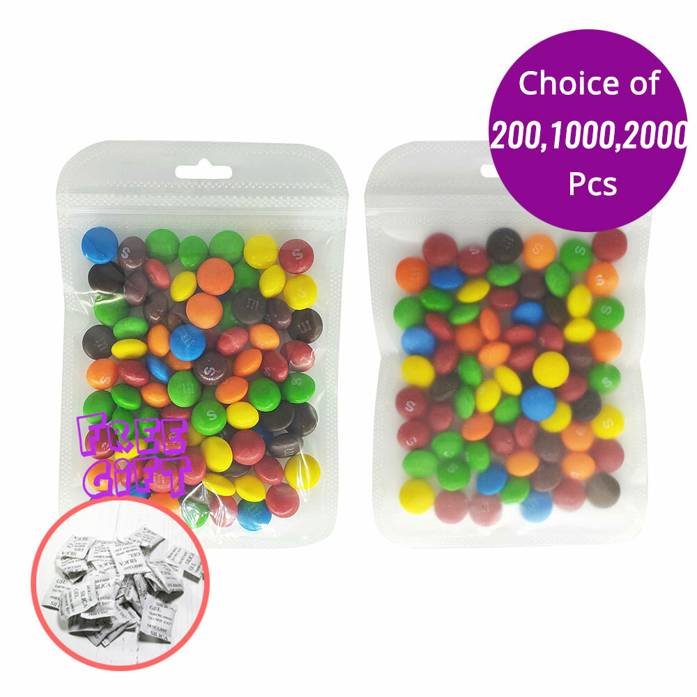 2x3.5in Frosted Glossy Mylar Zip Bag with Desiccant  