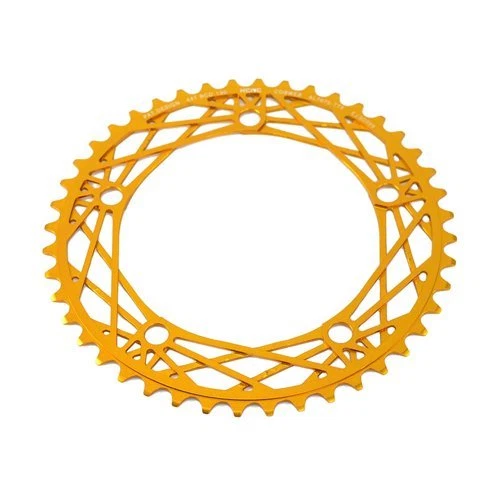 KCNC Cobweb Serie CNC 7075 Alloy Chainring Set 58-44T,BCD 130mm, Gold - Image 2 of 4