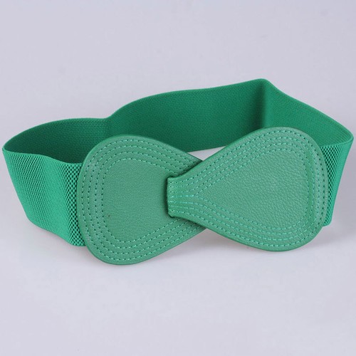 Women Elastic Waistband Wide Belt Stretch Bow Waistband Solid Color Corset Belt - Picture 15 of 25