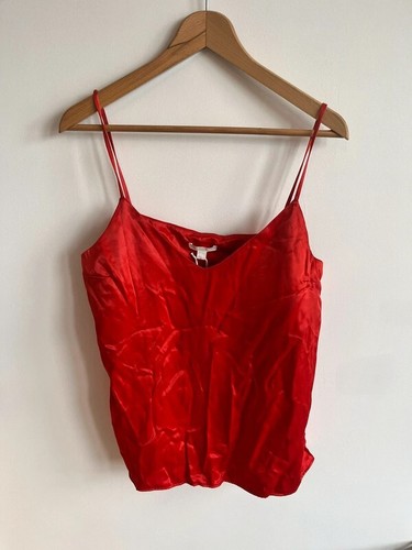 Cos red silky vest top, size 12 BNWT
