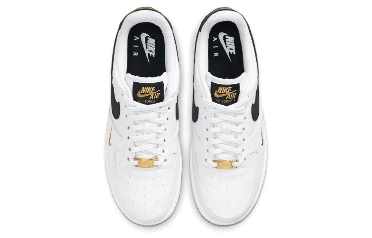 Nike Air Force 1 Low '07 Essential Blanco Negro Dorado Mini Swoosh W - CZ0270-102 Foto 4 de 4