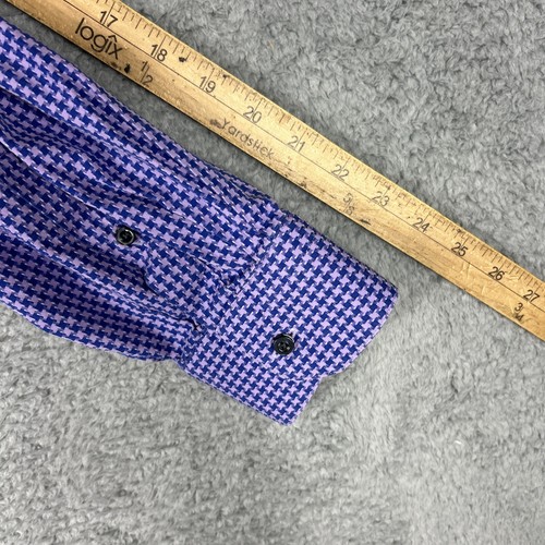 Robert Graham Shirt Mens 46 18 34/35 Big Purple Plaid Long Sleeve Button Up - Imagen 9 de 9