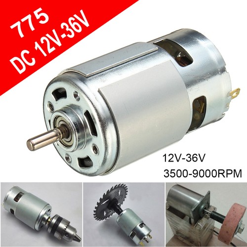 775 12V-36V DC 3500-9000RPM Motor Ball Bearing Large Torque High Power Low Noise - Photo 1 sur 6