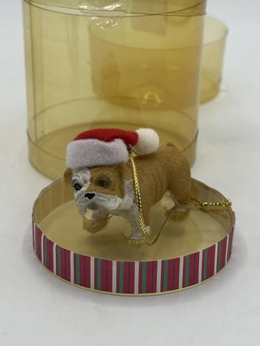 GANZ DOG BULLDOG BULL DOG SANTA RESIN ORNAMENT