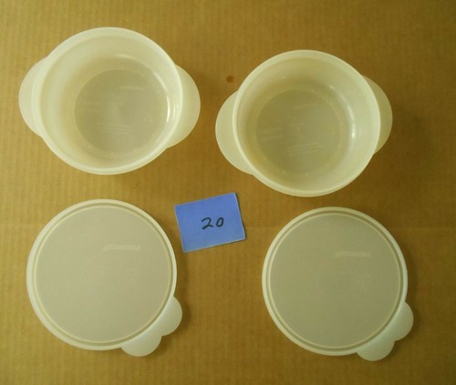 Tupperware Microwave Frosted Bowl Lot of 2 #2646 with Clear Lids B20 - Picture 2 of 4