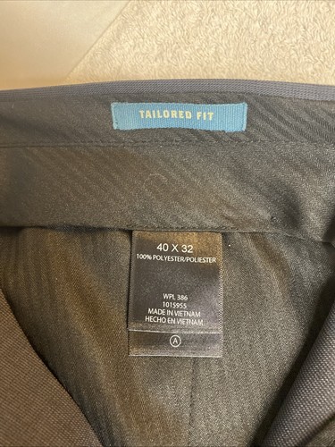 New Haggar Mens Tailored Fit Dress Pants Tic Weave WrinkleFree Navy Sz 40W x 32L - Picture 3 of 8