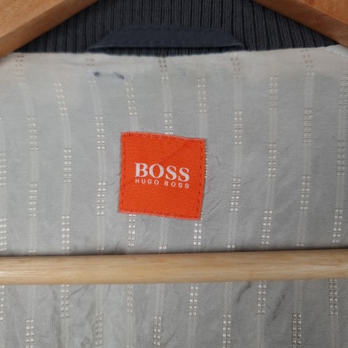 HUGO BOSS Jacket Mens M Medium 38 Grey Bomber Flight Aviator Military Canvas - Picture 8 of 18