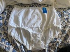 Maidenform Vtg White Cotton High Waist Granny Panty Size 9 NWT