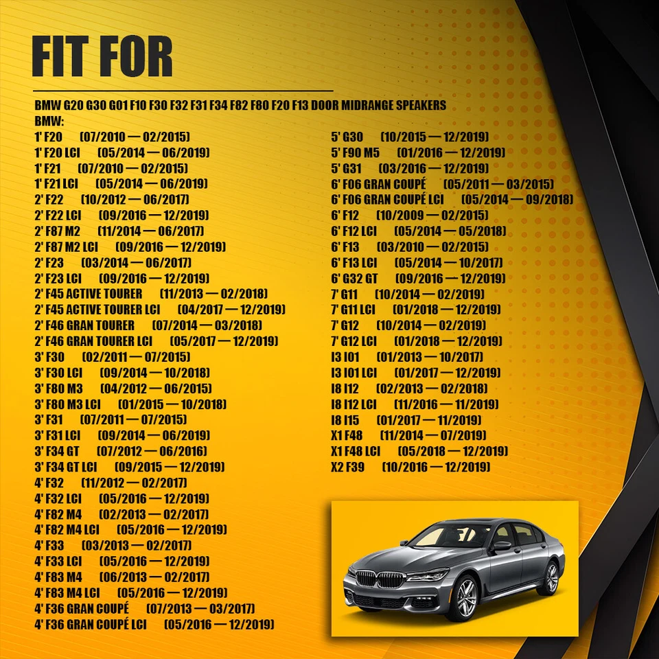 For BMW F20 F22 F30 F32 G30 65139364956 UK Mid Range Door Speakers 65139364956 - Image 2 of 4