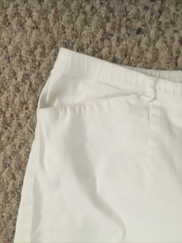 Women 22W Mountain Lake White Capris Flat Front High Rise Wide Leg Preowned - Picture 4 of 8