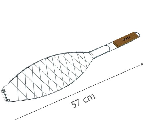 4 Stück Fisch-Griller Fischbräter Fisch-Grillzange Fischzange Klammer Holzgriff - Bild 2 von 7