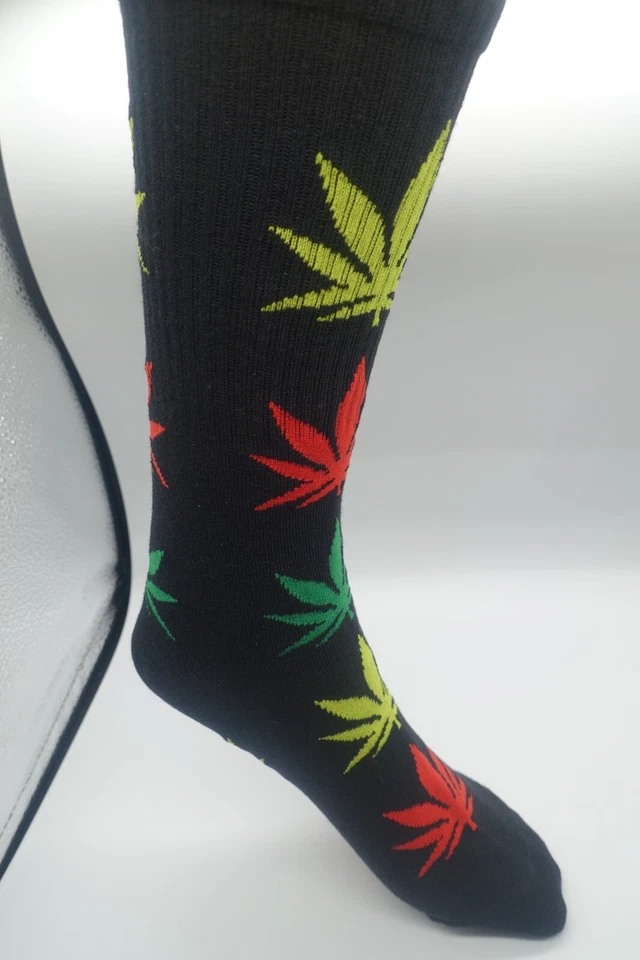 Calcetines Negro Unisex Multicolor Rasta Amarillo Verde Rojo Foto 3 de 4