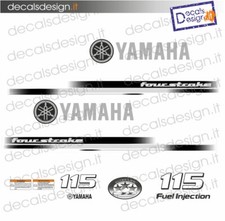 Adesivi calandra motore marino fuoribordo Yamaha 115 cv F115 motore bianco barca