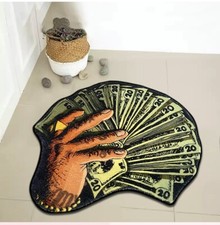 Money Pattern Decorative Cartpet, 1 Piece, Area Rugs for Living