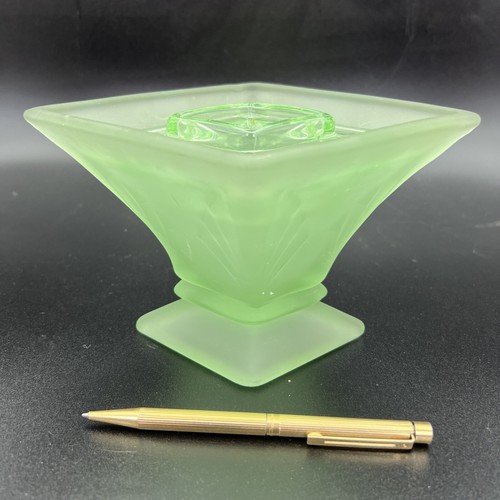 Antiker Blumenständer Opalglas grün Art Deco 30er Jahre Bagley Blumenständer - Bild 12 von 12