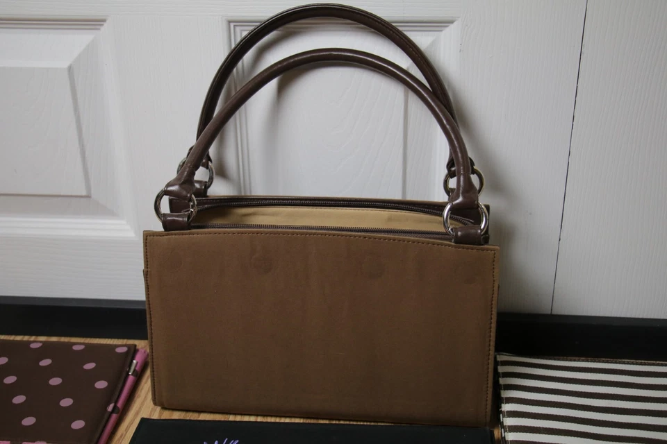 Miche Purse + Cover shells Lot - 11" Black Faux Crocodile / Pink / Brown Leather - Image 2 of 4