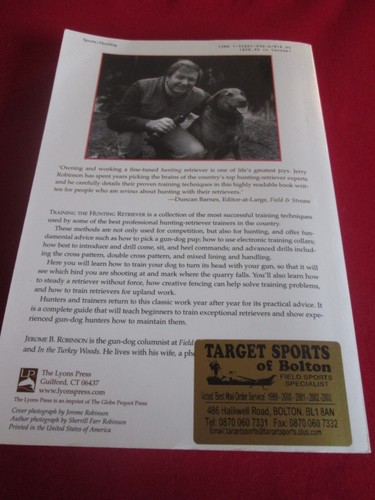 Training the Hunting Retriever von Jerome B. Robinson (Taschenbuch, 1999) - Bild 2 von 2