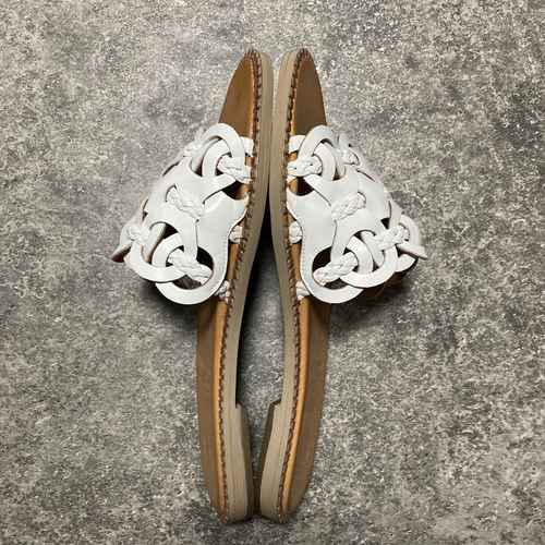 Spring Step Alysia Sandals Slides White Leather Braided Size 9 (EU 40) - Picture 3 of 13