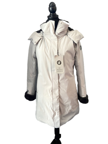 Save The Duck Samantha Hooded Parka Faux Fur Lined Large Gray NWT $498 Arctic