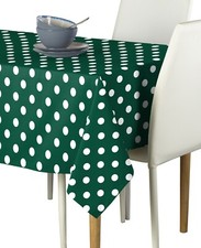 White Dot on Green Signature Tablecloth Assorted Sizes