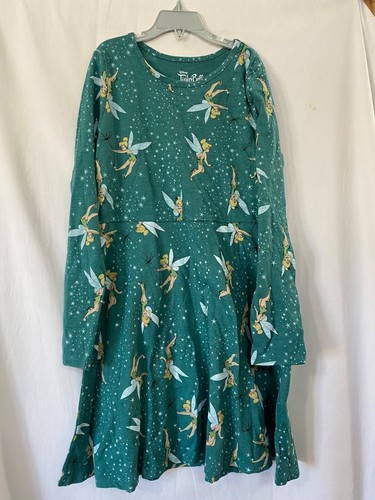 Disney Tinker Bell Girls Dress Long Sleeves Green Size M,L NEW - Picture 2 of 3