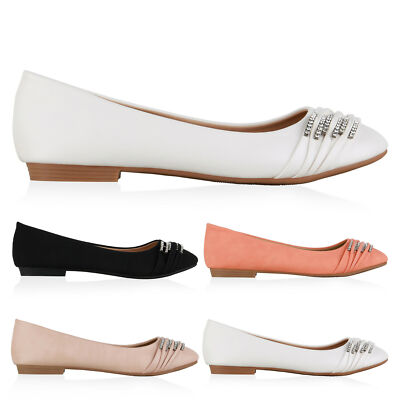 Klassische Damen Ballerinas Strass Flats Modische Schuhe 901501