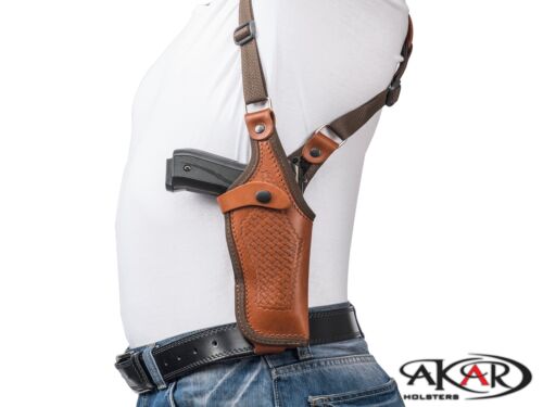 Vertical Shoulder Leather Holster Fits Walther PPX 9mm, .40 S&W - Picture 4 of 9