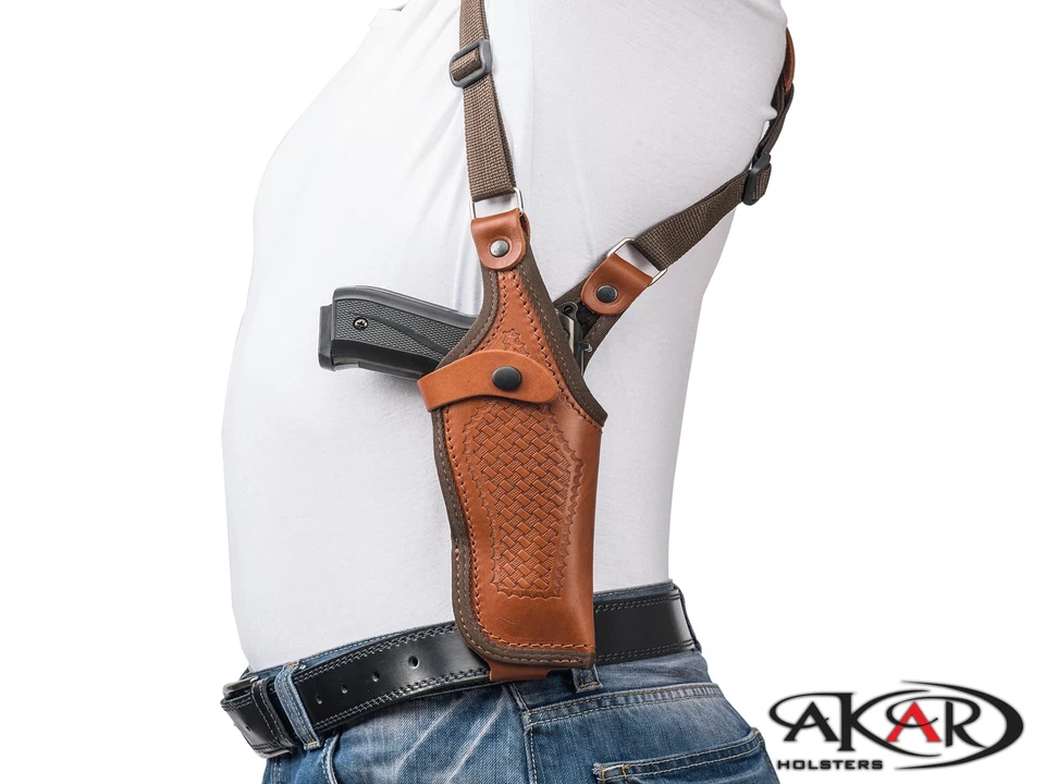Vertical Shoulder Leather Holster Fits Walther PPX 9mm, .40 S&W - Image 4 of 4
