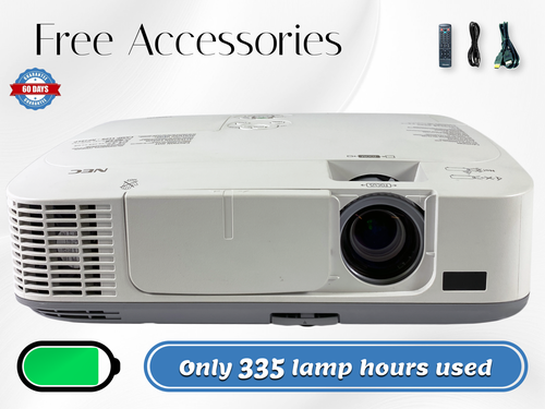 NEC NP-M300W 3LCD Projector 3000 ANSI 16:10 WXGA HD 1080p HDMI Only 335 Hrs Used - 第 1/8 張圖片