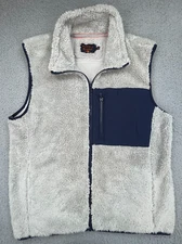 The Normal Brand Fleece Vest Mens Large Ivory Full Zip