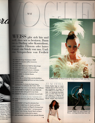 Vogue Deutsch German Fashion Magazine May 2000 Frankie