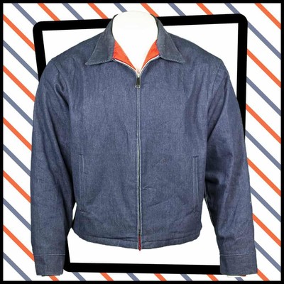 JC PENNEY Denim Arbeitsjacke dunkelblau Größe Large-XL 033 B