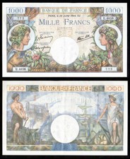 Billet France - 1000 Francs Commerce et Industrie - 20-07-1944 -pr Neuf  - 39.12