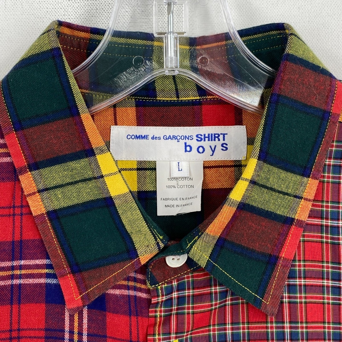 Comme Des Garcons Boys Shirt Size Large Multi Patchwork Comme Des Garcons Boys Shirt Size Large Multi Patchwork