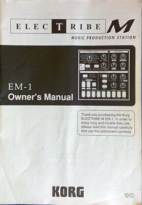 Korg EM-1 Electribe Music Production Station Original Owner's Manual, 2000 Japan