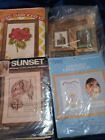 Lot Of 3 Cross Stitch and 1 Embroidery Kit 1 New, For Parts Or Finish sold As Is