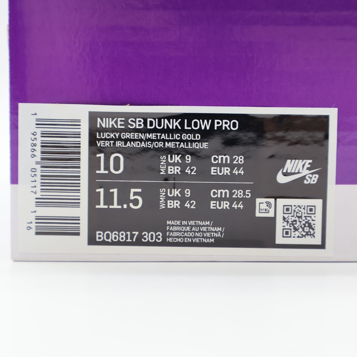BQ6817-303 Nike SB Dunk Low Pro St. Patrick's Day Shamrock Lucky