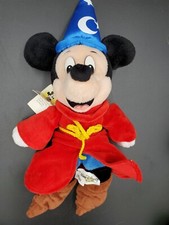 Disney Parks Walt Disney World Sorcerer Mickey Mouse Bean Bag Plush 13'' NWT
