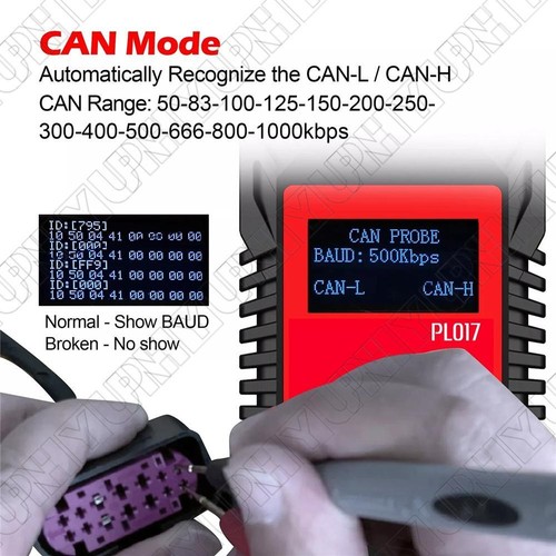 1 x WOYO PL017 CAN LIN PWM Tester Automatically Recognize CAN-L CAN-H, Read Baud - Picture 2 of 10